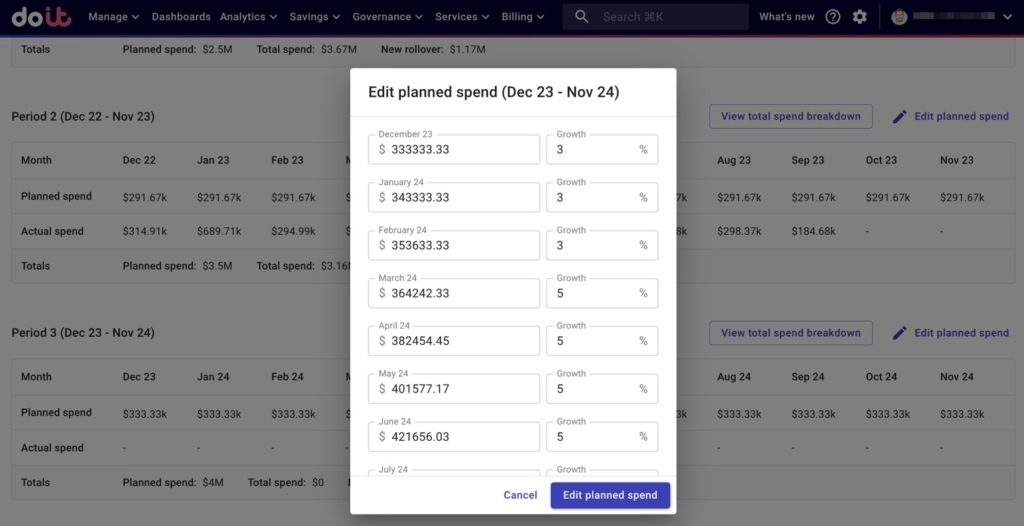 Editing Ramp Plan Planned Spend