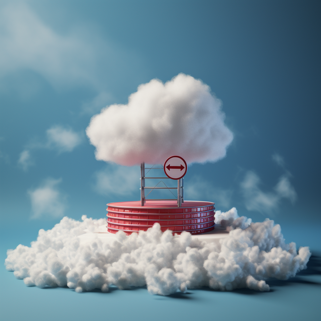 Stop sign on top of fluffy cloud