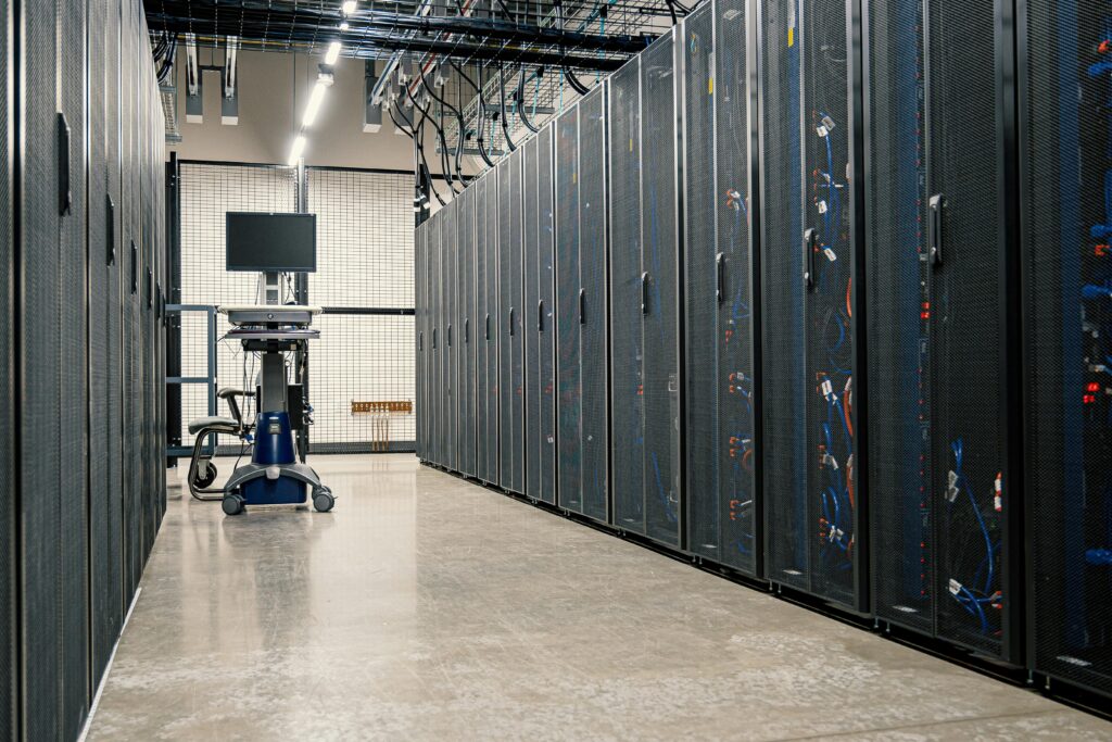 Server racks on data center